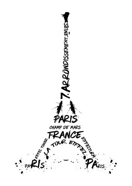 Digitale kunst Eiffeltoren  van Melanie Viola