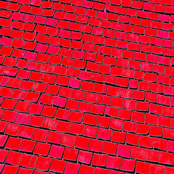 Vierkante uitsnede van een oud Zweeds houten dak von arjan doornbos