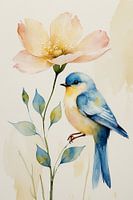 Bird in pastel