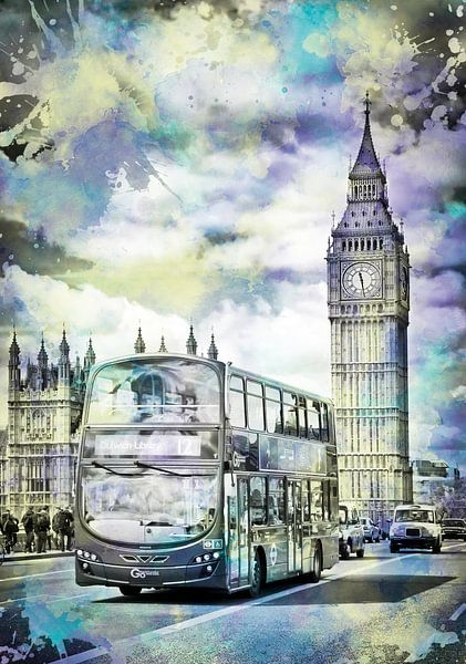 Modern Art LONDON Street Scene by Melanie Viola