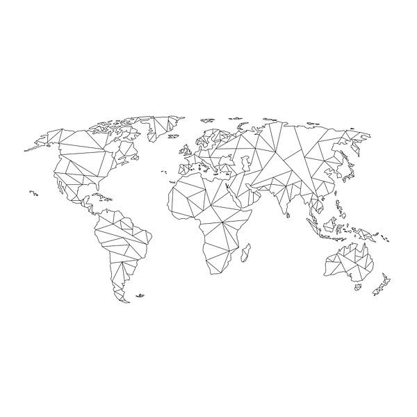 Geometric World Map | Wall Circle by WorldMapShop