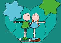 Kinderen met ballonnen - kinderkamer