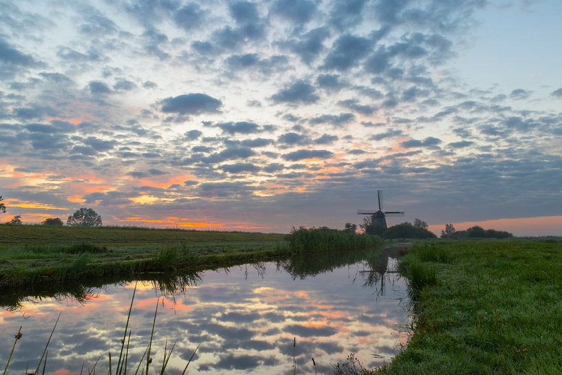 Lever de soleil au Haviksmolen à Grootschermer (paysage) par Bram Lubbers