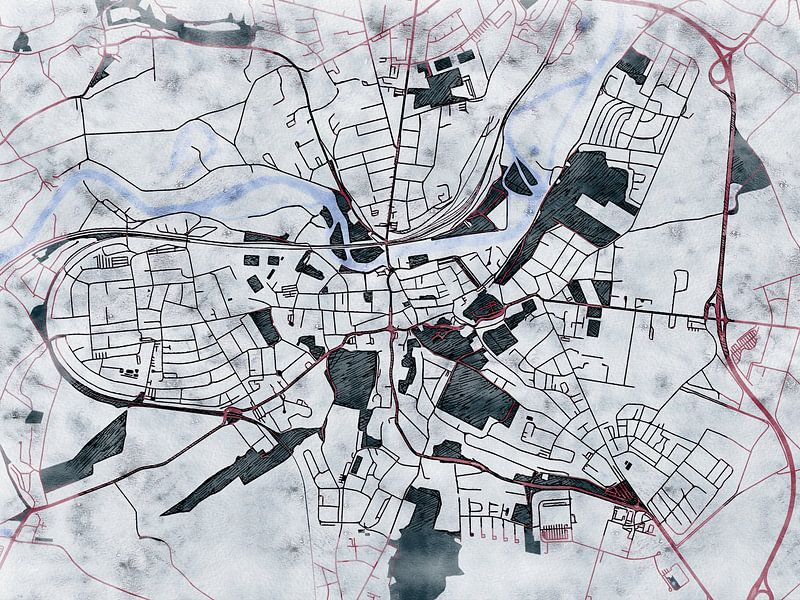 Carte de Weißenfels avec le style 'White Winter' par Maporia