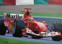 Michael Schumacher Ferrari F2004 Formula 1 painting by Toon Nagtegaal
