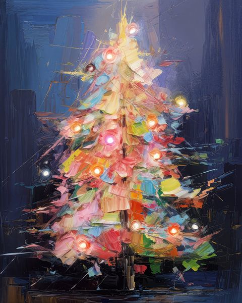 Arbre de Noël coloré, moderne et abstrait par Studio Allee