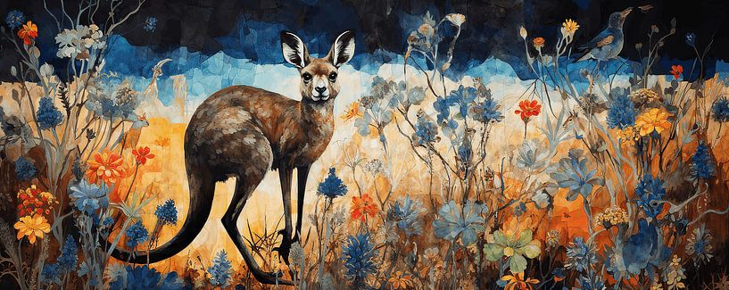 Buntes Känguru von Wunderbare Kunst