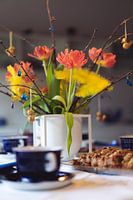 Paas ontbijt bloemen in vaas