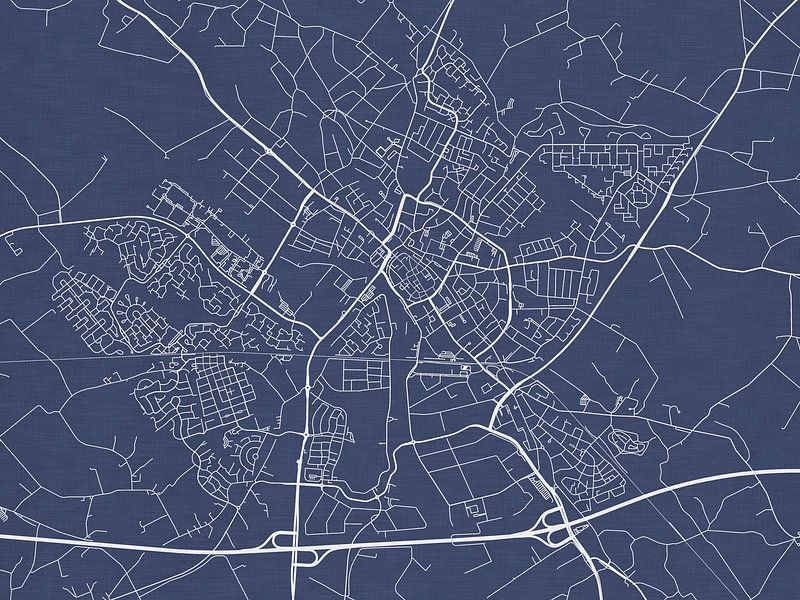 Map of Doetinchem in Royal Blue by De Kaartenwinkel