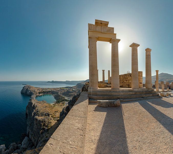 Piliers de l'Acropole, Lindos, Rhodes, Grèce par Rene van der Meer