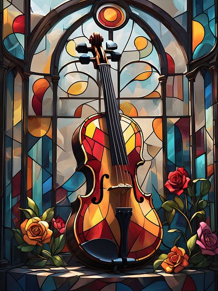 Farbenfrohe Sinfonie aus Glas und Geige von Bart Veeken