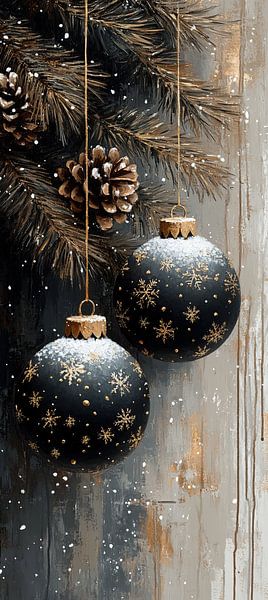 Schneebedeckte Weihnachtsdekoration von Kunst Laune