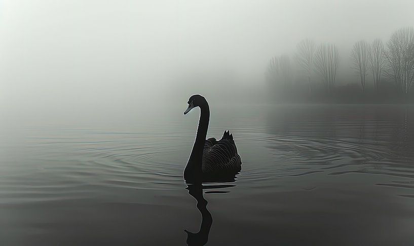Einsamer schwarzer Schwan von ByNoukk
