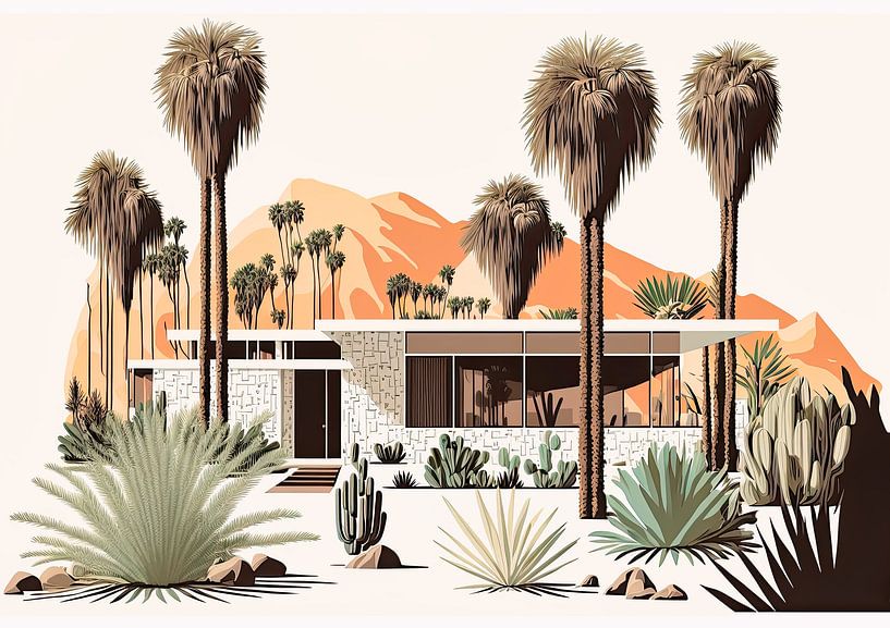 Bungalow aus den 1950er Jahren Arizona USA von Vlindertuin-Art