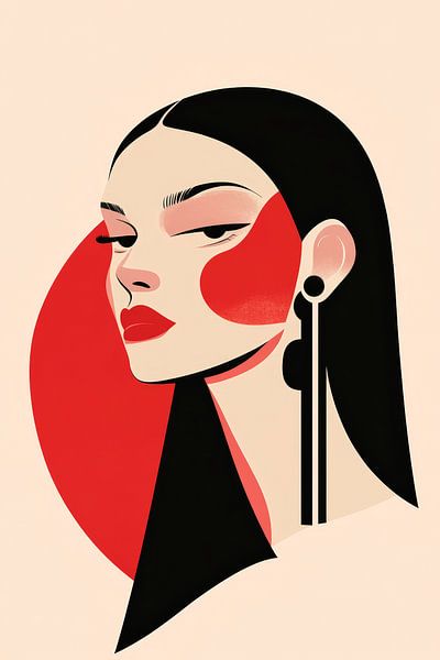 Femme fatale mit rotem Akzent von Poster Art Shop