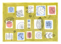 Dessins au trait délicats de feuilles et de fleurs