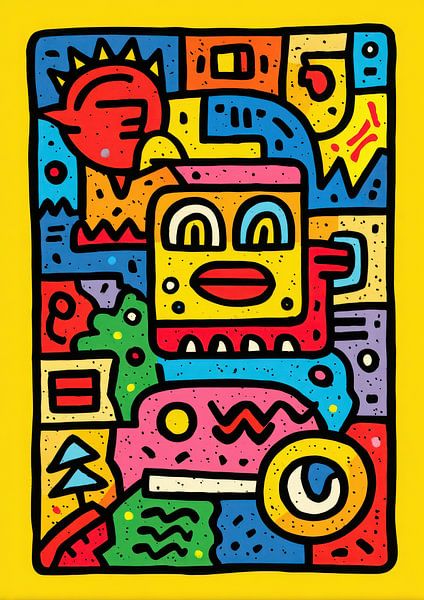 Bunter Alien-Roboter Cartoon von Niklas Maximilian