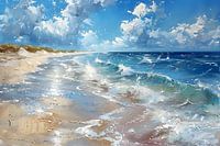 Peinture plage mer | Peinture eau | Peinture mer et plage