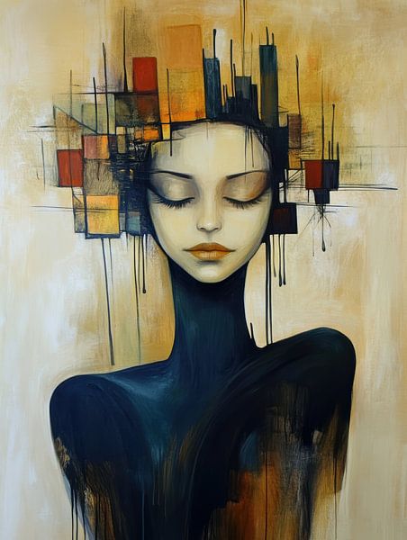 Abstract vrouwen portret van Imagine