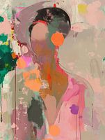 Buntes, modernes und abstraktes Porträt