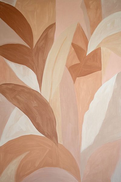 Abstrakte Malerei mit Blättern von Imperial Art House