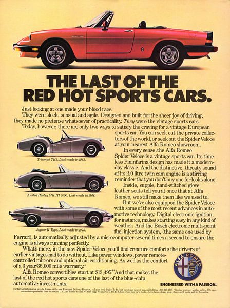 1985 Alfa Romeo Spider Veloce Werbung von Atelier Liesjes