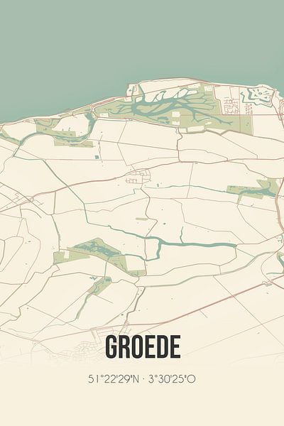 Vintage map of Groede (Zeeland) by Prints of Place