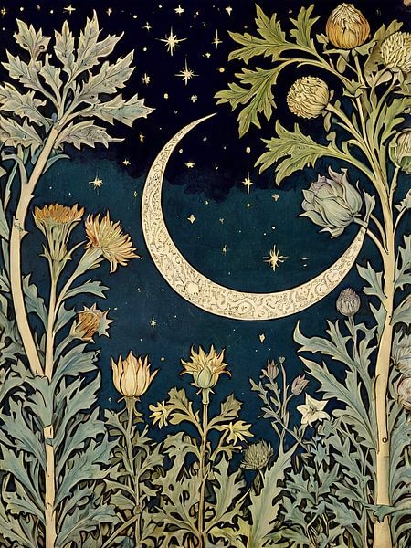 Mond und Blumen Stil William Morris von TOAN TRAN