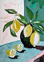 Modern still life lemon plant
