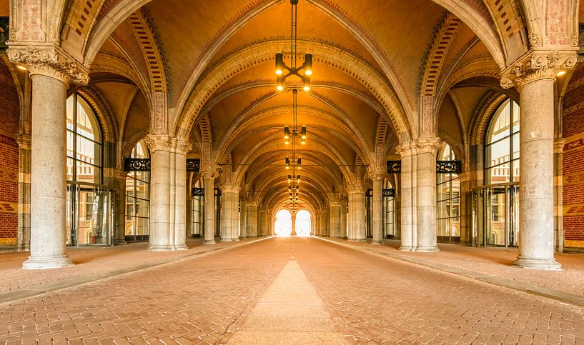 Tunnel under the  Rijksmuseum in Amsterdam during a quiet weekday early morning with sunlight at the by Sjoerd van der Wal Photography