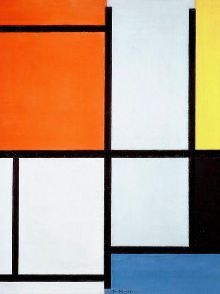 Tableau 3 with orange, Piet Mondriaan by Masterful Masters