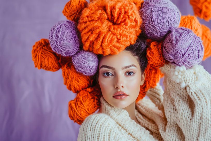 Wollige Kopfbedeckung in Farbenpracht von Poster Art Shop