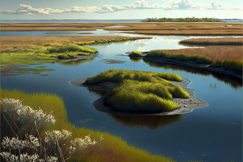 New England marshlands by Vythryd Arts