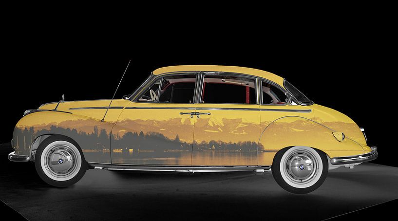 BMW 502 Art Car with Lake Constance panorama by aRi F. Huber