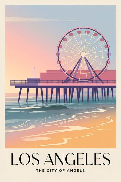 Los Angeles Vintage Travel Poster von Poster Art Shop