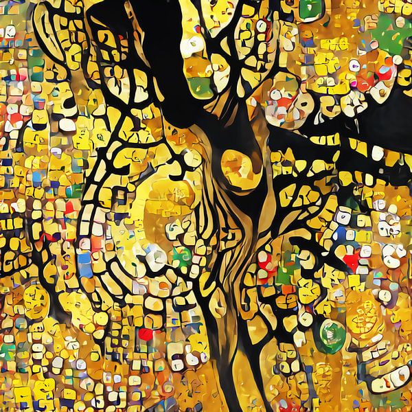 Plan d'Amsterdam dans le style de Gustav Klimt par Maps Are Art