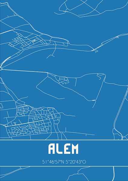 Blueprint | Carte | Alem (Gueldre) par Affiches de lieux