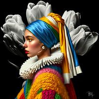 Modernes Mädchen mit dem Perlenohrring VII Johannes Vermeer 