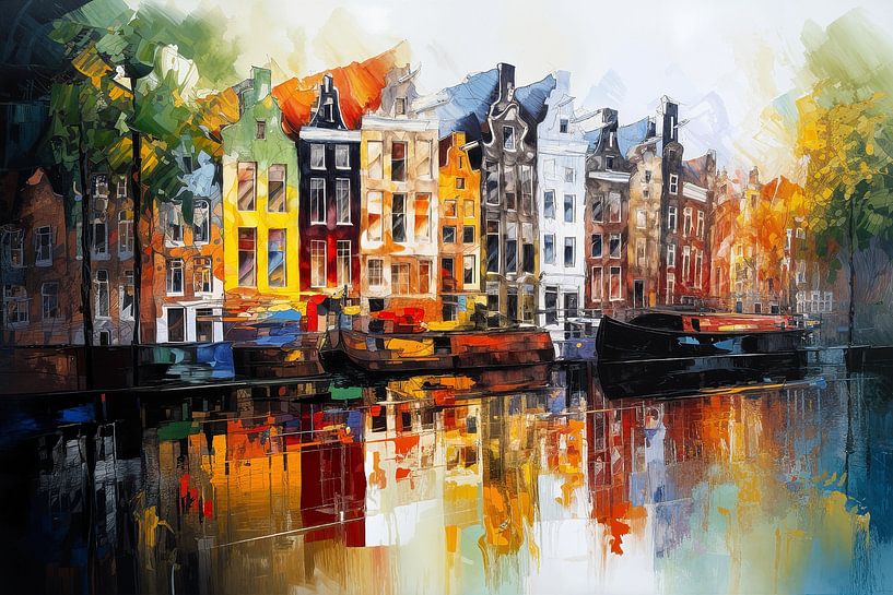 Amsterdamse gracht abstract von ARTEO Gemälde