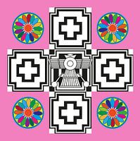 Anunnaki Cross UFO Pink Black & White Multicolor