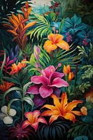 Tropical flowers background