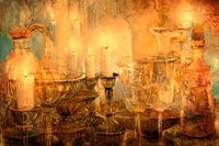 Stilleven met zeven kaarsen - in gouden licht