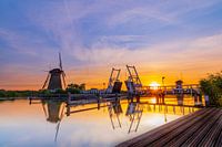 Coucher de soleil sur Kinderdijk