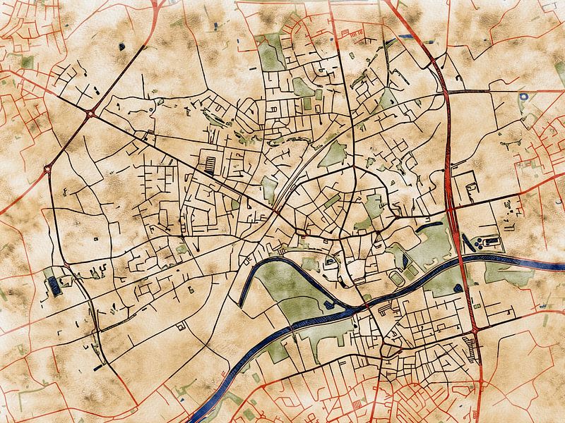 Carte de Menen avec le style 'Serene Summer' par Maporia