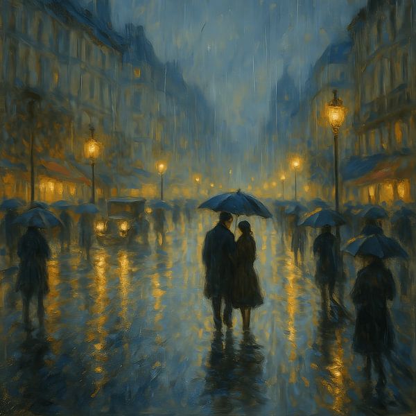 Verregneter Abend in Paris von BS