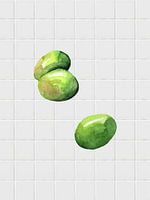 Aquarell-Illustration einer Olive