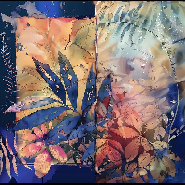 Arrière-plan de feuilles saisonnières par Ariadna de Raadt-Goldberg