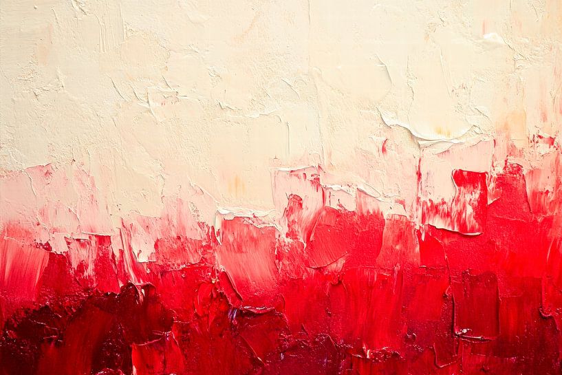 Red play of colours - Abstract art by Poster Art Shop