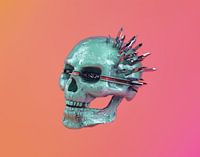 Colorful chrome skull
