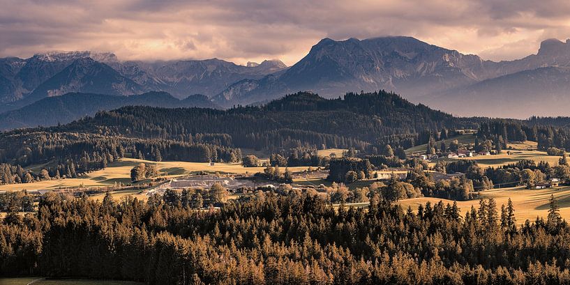 Panoramic sunset in the Allgäu, Bavaria, Germany by Henk Meijer Photography